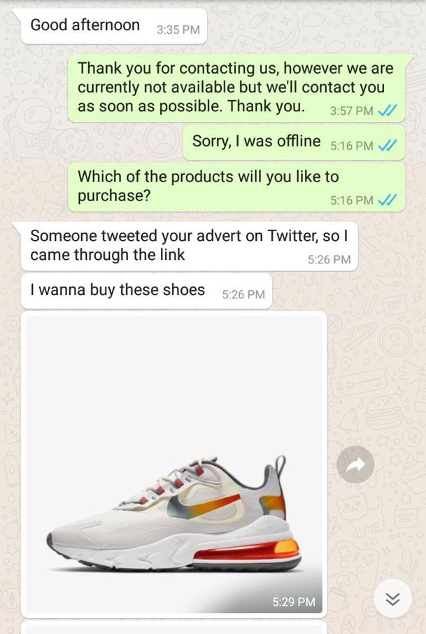 So this guy wanted to buy sneakers from this seller then this conversation happened 😂😭