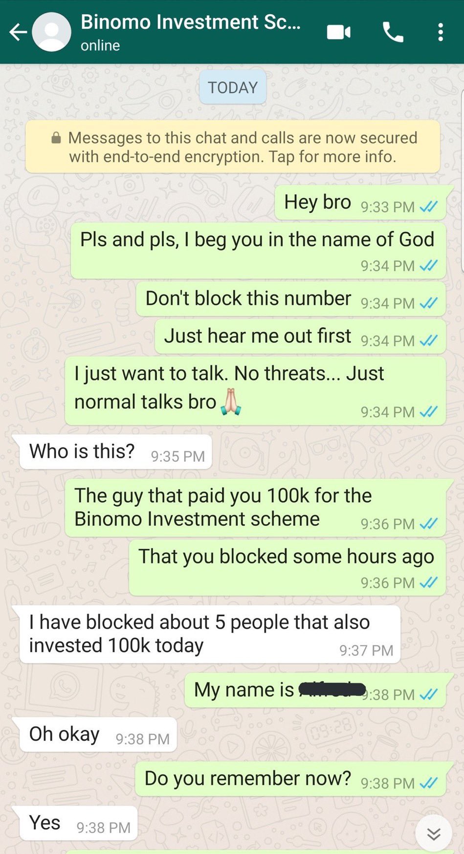 This hilarious conversation between a guy and a scammer might be all you wanna read today😂